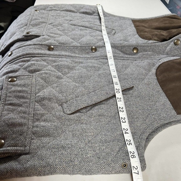Jos A Bank Quilted Vest Herringbone Wool Blend Collar Buckle Men 1X Big & Tall - Picture 9 of 10